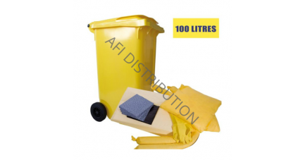 Kit anti pollution chimique poubelle absorption 100L
